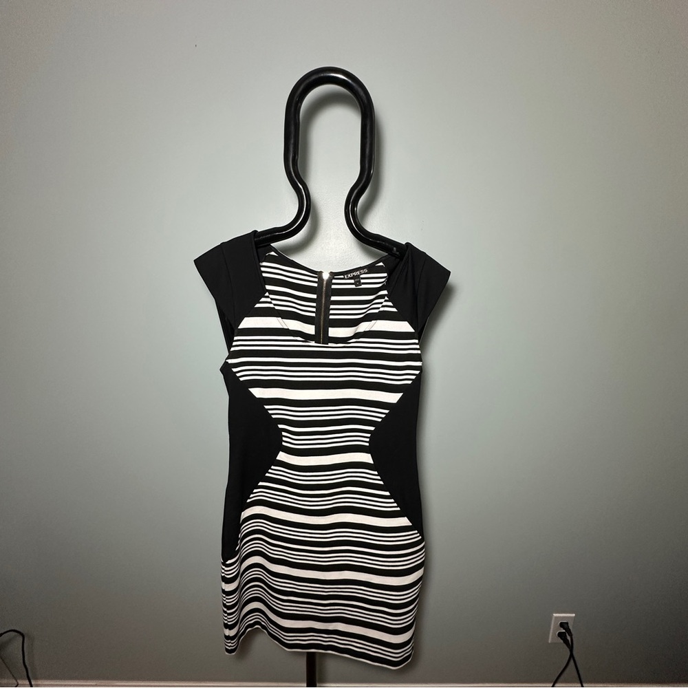 Express Ladies Striped Cap Sleeve Dress